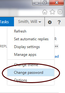 Outlook Web App - Change Password Selection Outlook Web App - Change Password Selection