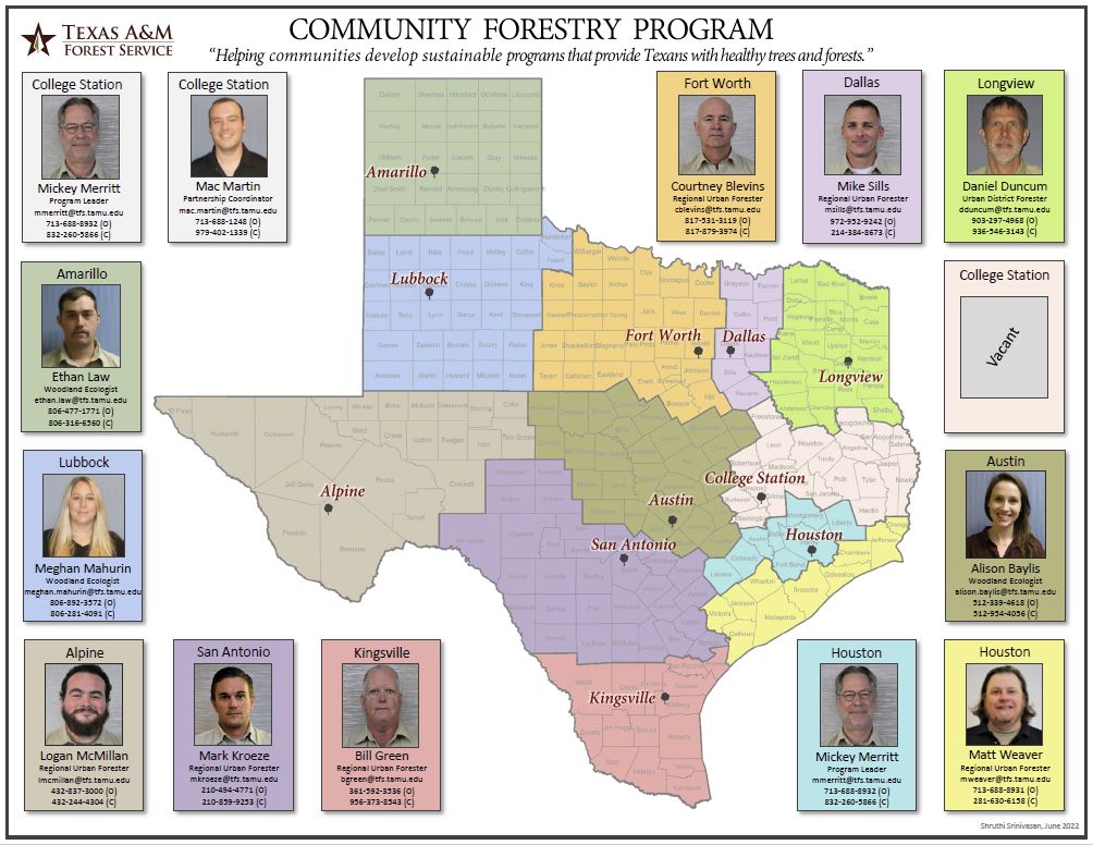Urban Forestry Regional Offices Map