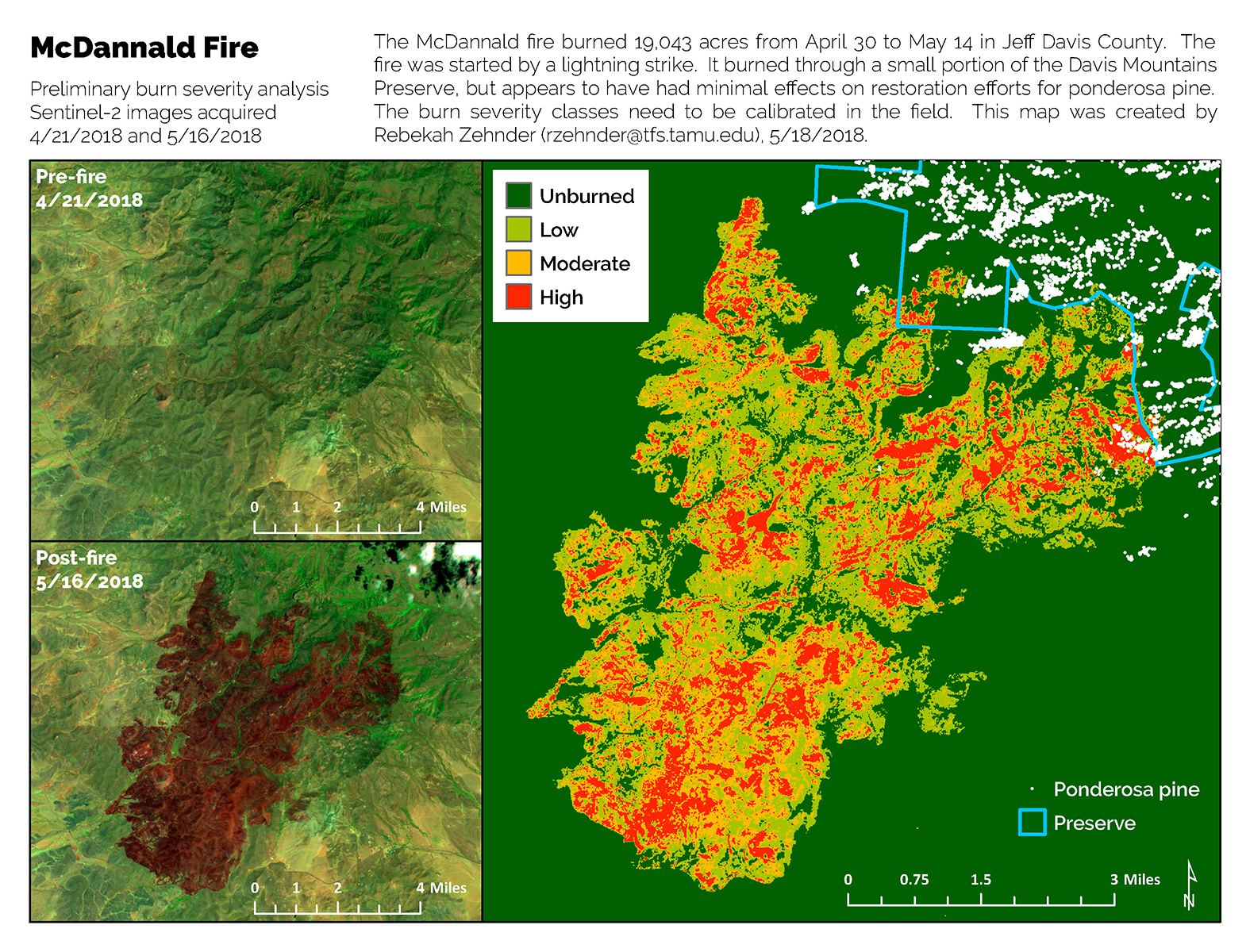 McDannald Fire Burn Severity Map