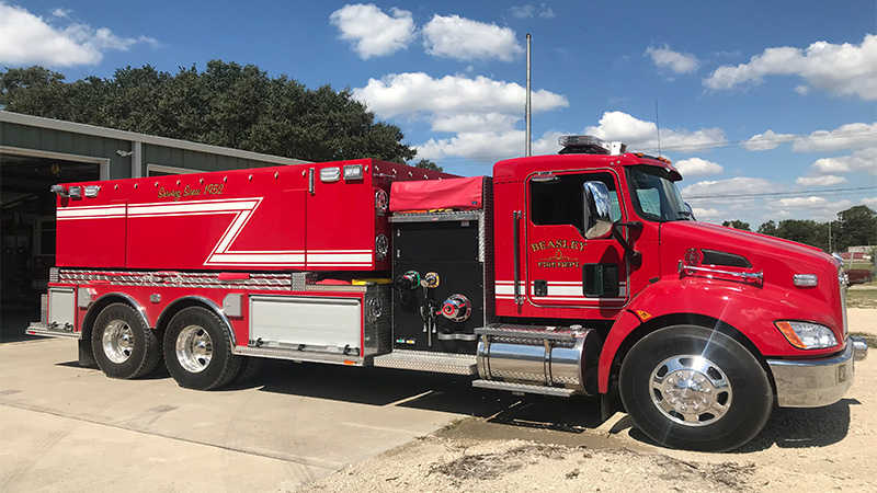 New Beasley Fire Truck shown from side