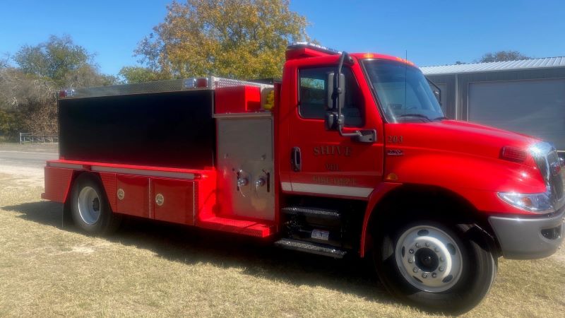 New Shive Fire Truck Shown from the side