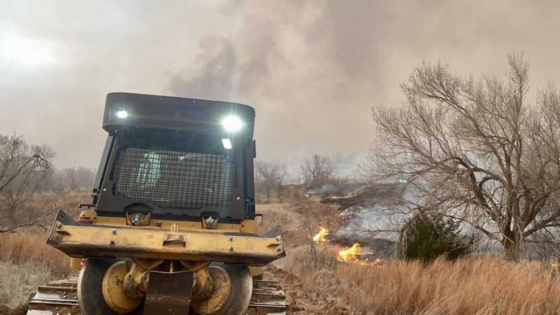 Dozer on Smokehouse Creek Fire