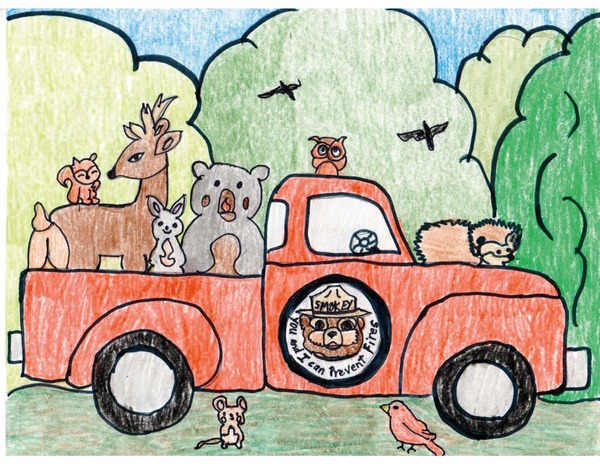 Calendario 2024 de ganadores del concurso de carteles Smokey Bear
