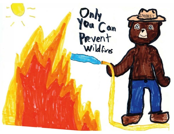 Calendario 2024 de ganadores del concurso de carteles Smokey Bear