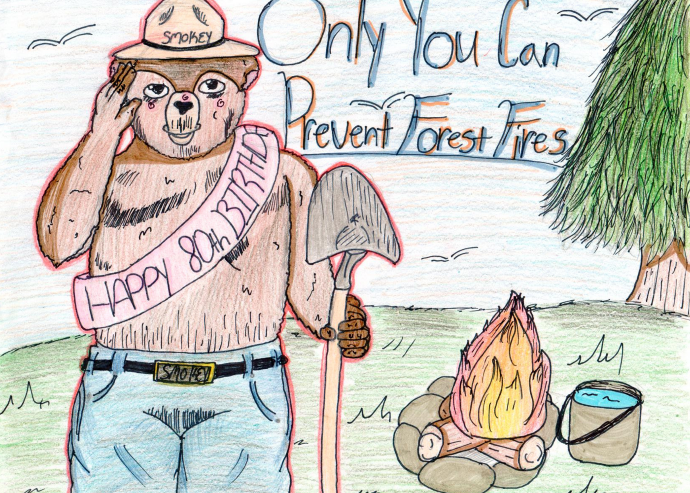 Una ilustración hecha por un concursante de oso ahumado