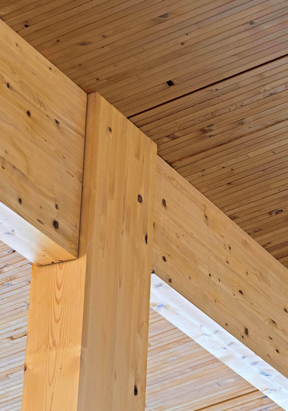 La madera se ha utilizado para crear el techo de una habitación