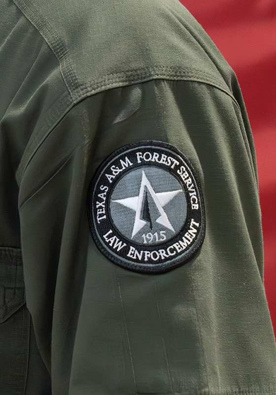 Texas A&M Forest Service Law Enforcement patch on shoulder