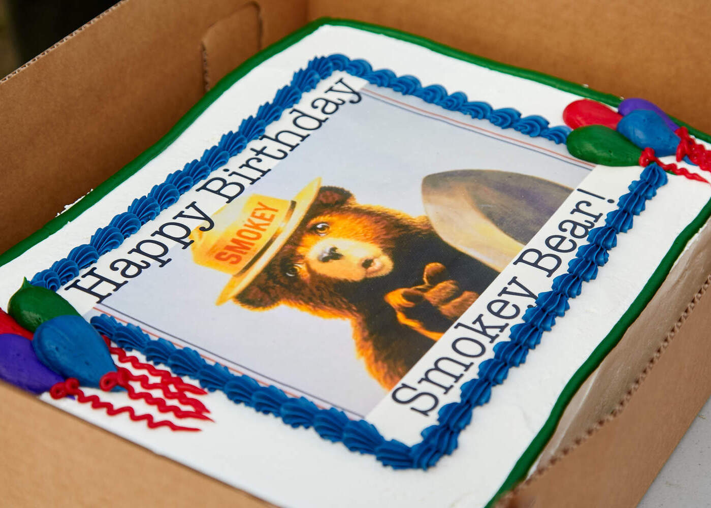 Pastel de cumpleaños de Smokey Bear