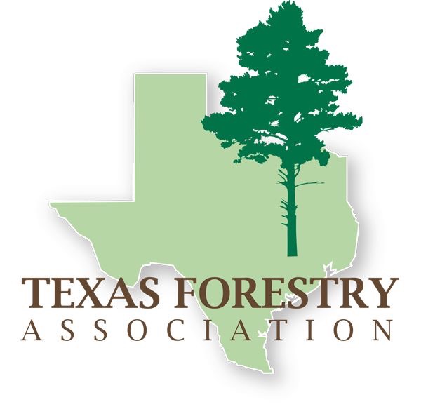 The Texas Forestry Association Logo the State of Texas with a Tree growing out of East Texas. 